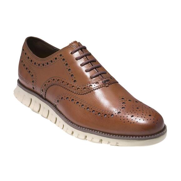 NWT Cole Haan Men's Zerogrand Wingtip Oxford, British Tan, 8 - Picture 1 of 6